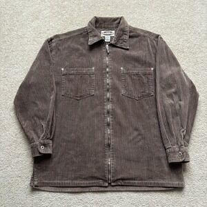 Corduroy Jacket Mens Medium Brown Full Zip Shirt Shack Sonoma Jean Company